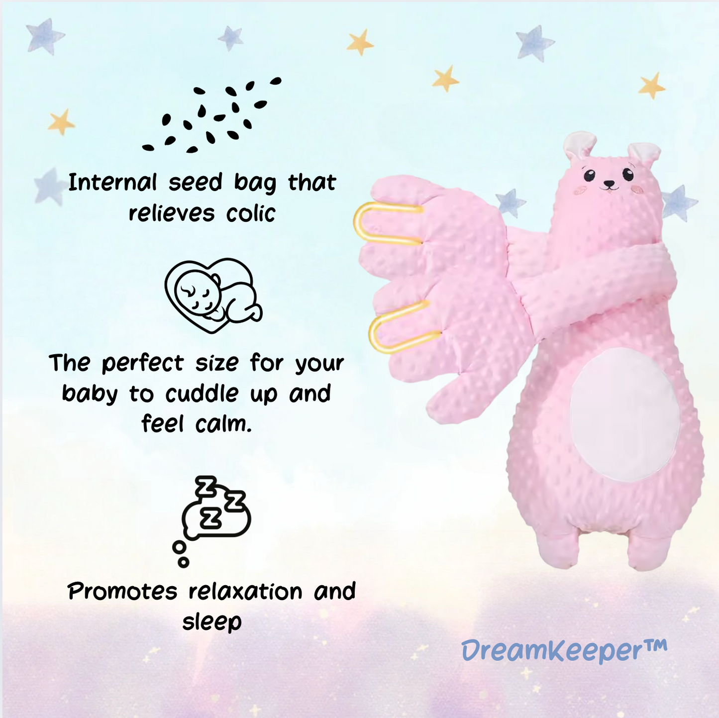 DreamKeeper: Plush pillow with soothing pats